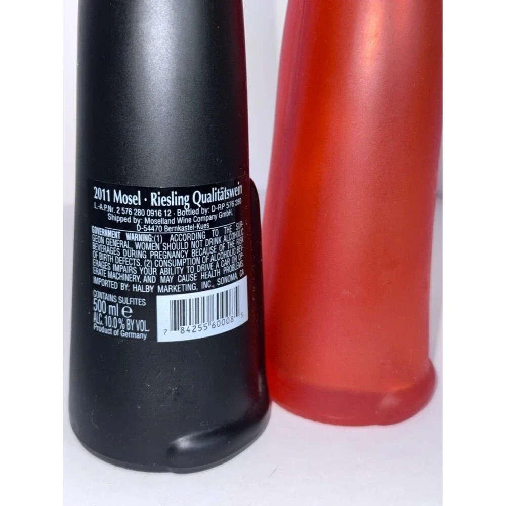 2 Matte Black & Red Cat Bottle Vases
